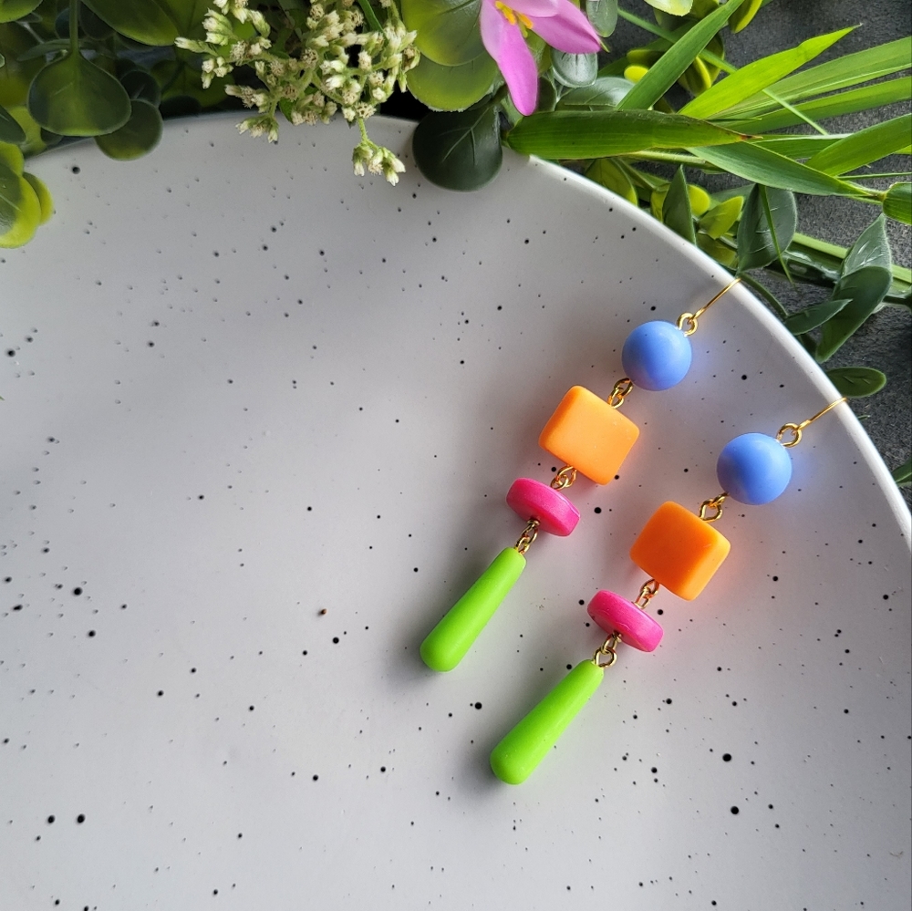 Candy colored drop earrings